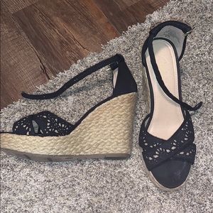 Black Wedge Heels